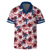 Philadelphia Phillies Coconut Tree Pattern Hawaiian Shirt Front - TeeAloha