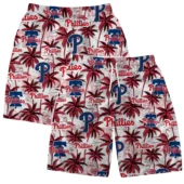 Philadelphia Phillies Coconut Tree Pattern Hawaiian Short - TeeAloha