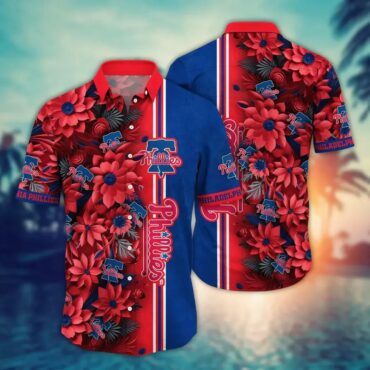 Philadelphia Phillies Floral Burst Hawaiian Shirt