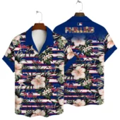 Philadelphia Phillies Floral Stripes Hawaiian Shirt - TeeAloha