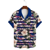 Philadelphia Phillies Floral Stripes Hawaiian Shirt Front - TeeAloha