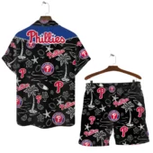 Philadelphia Phillies Island Nights Hawaiian Shirt Back With Short - TeeAloha