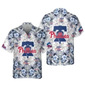 Philadelphia Phillies Liberty Bell Floral Hawaiian Shirt - TeeAloha