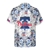 Philadelphia Phillies Liberty Bell Floral Hawaiian Shirt Back - TeeAloha