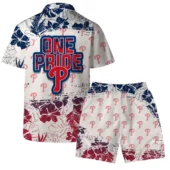 Philadelphia Phillies One Pride Hawaiian Shirt Back With Short - TeeAloha