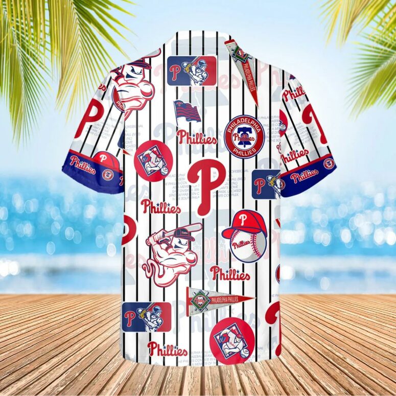 Philadelphia Phillies Pinstripe Fanatic Hawaiian Shirt