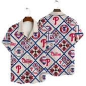 Philadelphia Phillies Quilt Patch Hawaiian Shirt - TeeAloha