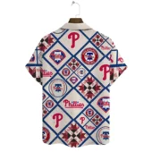 Philadelphia Phillies Quilt Patch Hawaiian Shirt Back - TeeAloha