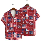 Philadelphia Phillies Retro Baseball Patchwork Hawaiian Shirt - TeeAloha