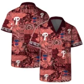 Philadelphia Phillies Retro Patch Hawaiian Shirt - TeeAloha