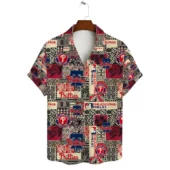 Philadelphia Phillies Retro Patchwork Hawaiian Shirt Front - TeeAloha