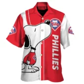 Philadelphia Phillies Snoopy Classic Hawaiian Shirt Front - TeeAloha