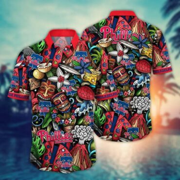 Philadelphia Phillies Tiki Adventure Hawaiian Shirt