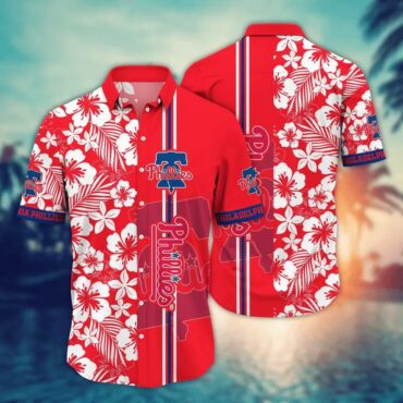 Philadelphia Phillies Tropical Hibiscus Hawaiian Shirt