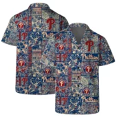 Philadelphia Phillies Vintage Floral Pattern Hawaiian Shirt - TeeAloha