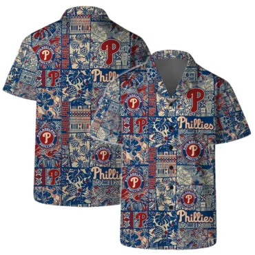 Philadelphia Phillies Vintage Floral Pattern Hawaiian Shirt