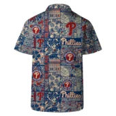 Philadelphia Phillies Vintage Floral Pattern Hawaiian Shirt Back - TeeAloha