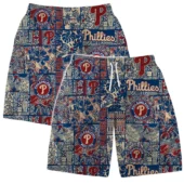 Philadelphia Phillies Vintage Floral Pattern Hawaiian Short - TeeAloha