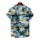 San Diego Padres Coastal Classic Hawaiian Shirt Front - TeeAloha