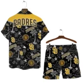 San Diego Padres Coastal Icons Hawaiian Shirt Back With Short - TeeAloha