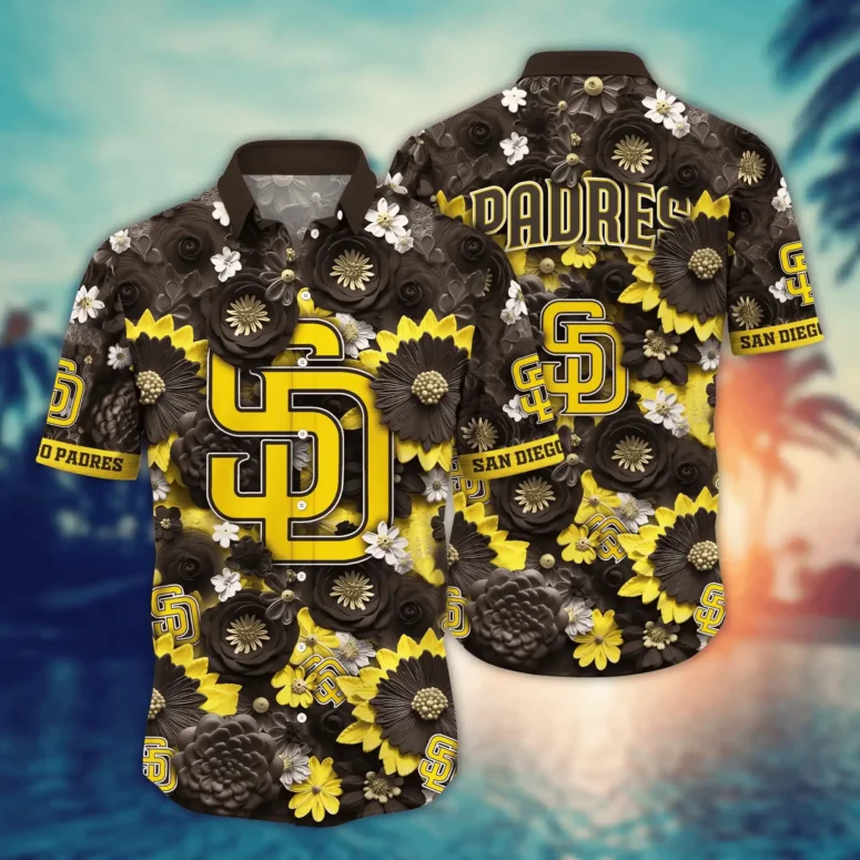 San Diego Padres Floral Dynasty Hawaiian Shirt