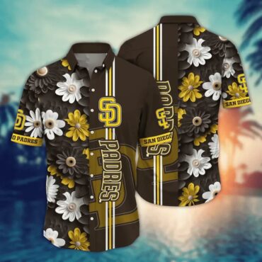 San Diego Padres Floral Fusion Hawaiian Shirt