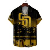 San Diego Padres Golden Palms Hawaiian Shirt Front - TeeAloha