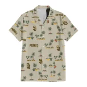 San Diego Padres Island Palms Hawaiian Shirt Front - TeeAloha