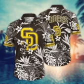 San Diego Padres Monochrome Oasis Hawaiian Shirt