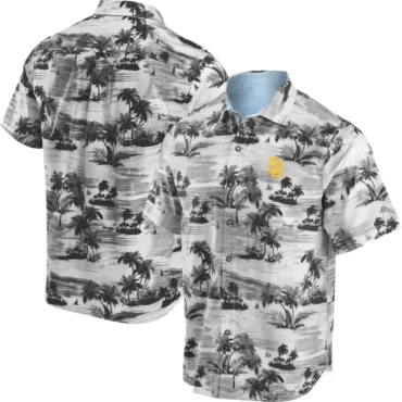 San Diego Padres Monochrome Tropics Hawaiian Shirt