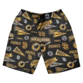 San Diego Padres Retro Banner Hawaiian Short Front - TeeAloha