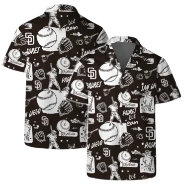 San Diego Padres Sketch Play Hawaiian Shirt