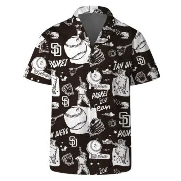 San Diego Padres Sketch Play Hawaiian Shirt