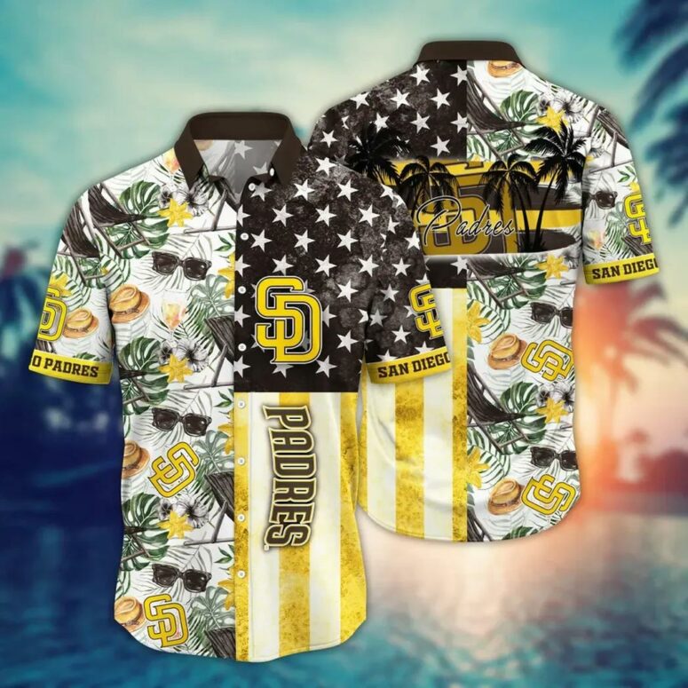 San Diego Padres Stars & Stripes Hawaiian Shirt