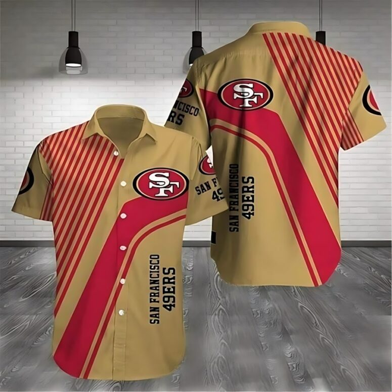 San Francisco 49ers Classic Stripes Hawaiian Shirt