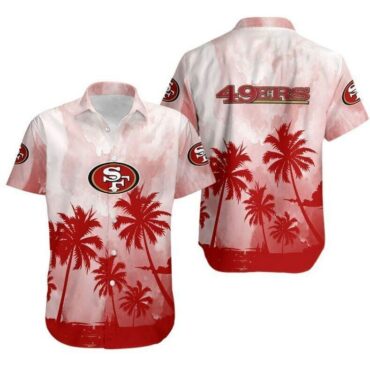 San Francisco 49ers Coconut Trees Hawaiian Shirt