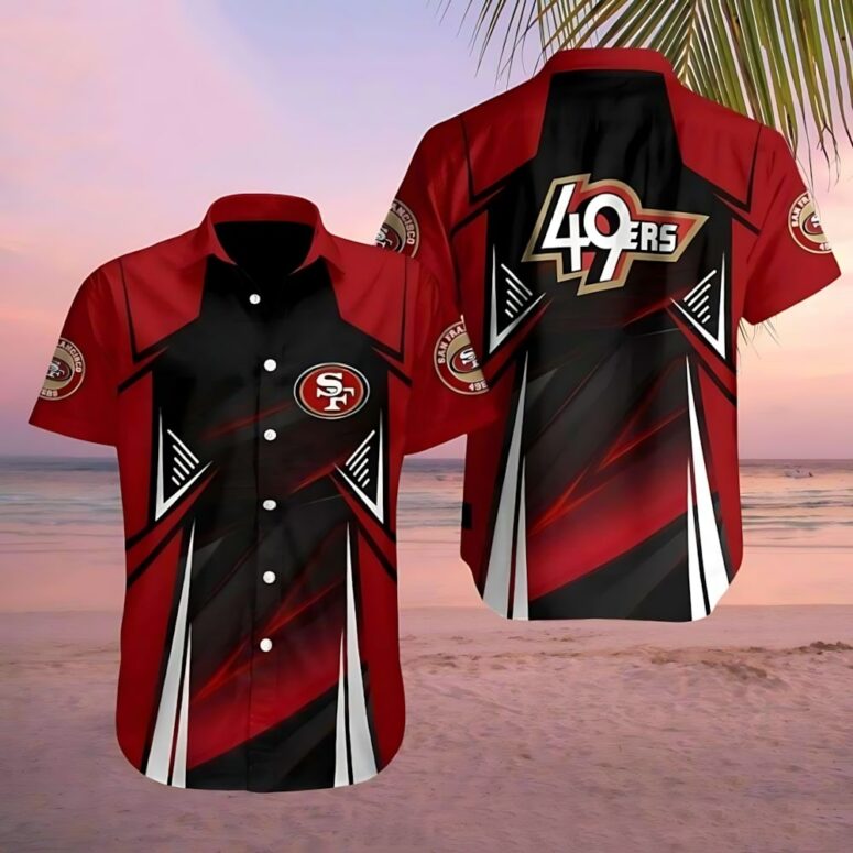 San Francisco 49ers Dynamic Play Red Black Hawaiian Shirt