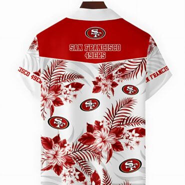 San Francisco 49ers Floral Wave Hawaiian Shirt