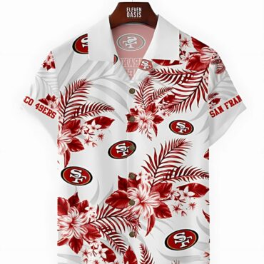 San Francisco 49ers Floral Wave Hawaiian Shirt