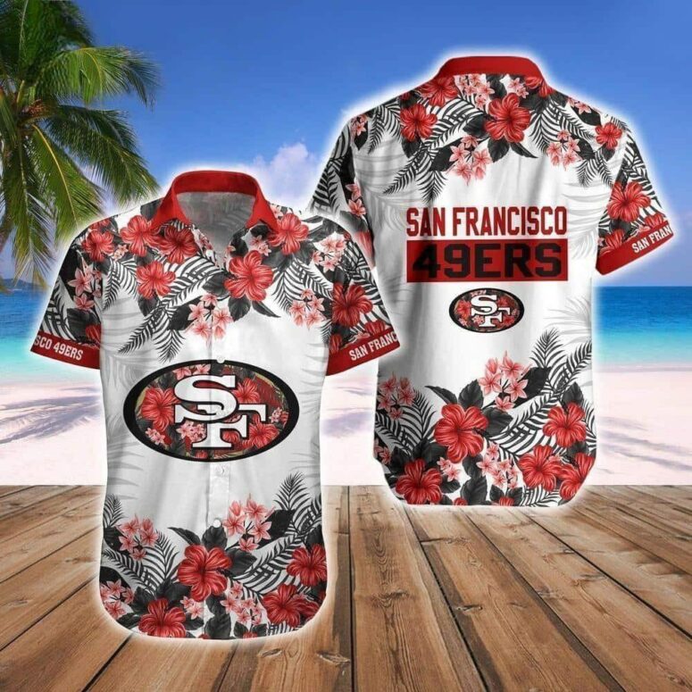 San Francisco 49ers Hibiscus Paradise Hawaiian Shirt