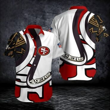 San Francisco 49ers Monochrome Tribal White Red Hawaiian Shirt