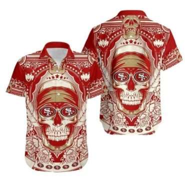 San Francisco 49ers Skull Legacy Hawaiian Shirt