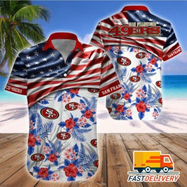 San Francisco 49ers Stars & Stripes Hawaiian Shirt