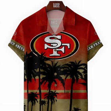 San Francisco 49ers Sunset Palms Tree Hawaiian Shirt