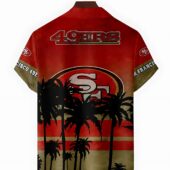 San Francisco 49ers Sunset Palms Tree Hawaiian Shirt Back - TeeAloha