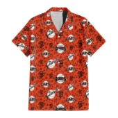 San Francisco Giants All Over Logo Hawaiian Shirt Front - TeeAloha