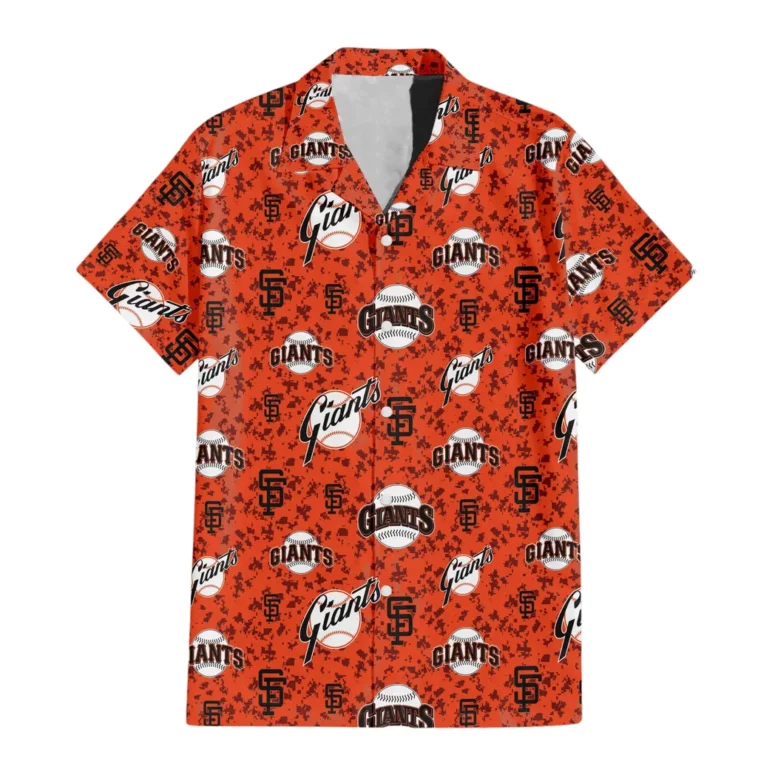 San Francisco Giants All-Over Logo Hawaiian Shirt