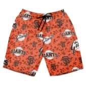 San Francisco Giants All Over Logo Hawaiian Short Front - TeeAloha