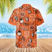 San Francisco Giants Bold Stripe Collage Hawaiian Shirt Back - TeeAloha