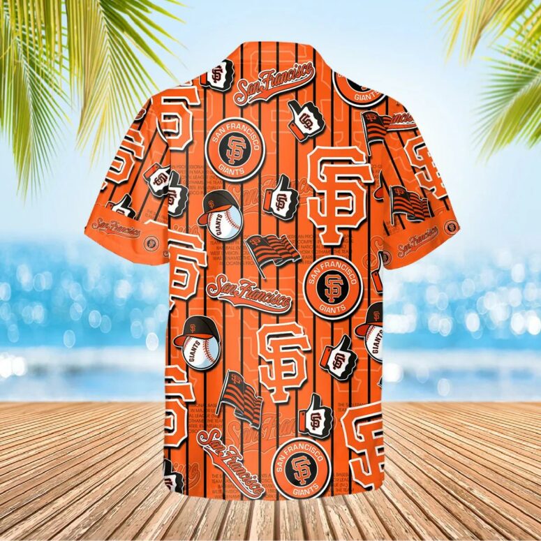 San Francisco Giants Bold Stripe Collage Hawaiian Shirt